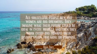 All successful people men and women are big dreamers. They imagine what their future could be ideal Brian Tracy Quotes