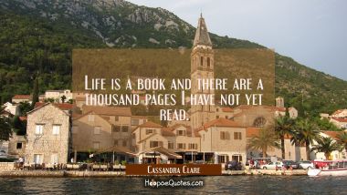 Life is a book and there are a thousand pages I have not yet read. Cassandra Clare Quotes