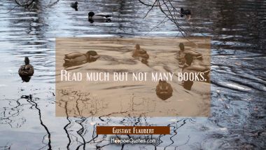 Read much but not many books. Gustave Flaubert Quotes